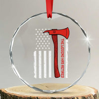 The Legend Has Retired Firefighter Crystal Glass Ornament Vintage Retirement Gifts Fireman American Flag - Wonder Print Shop