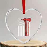 The Legend Has Retired Firefighter Heart Crystal Glass Ornament Vintage Retirement Gifts Fireman American Flag - Wonder Print Shop