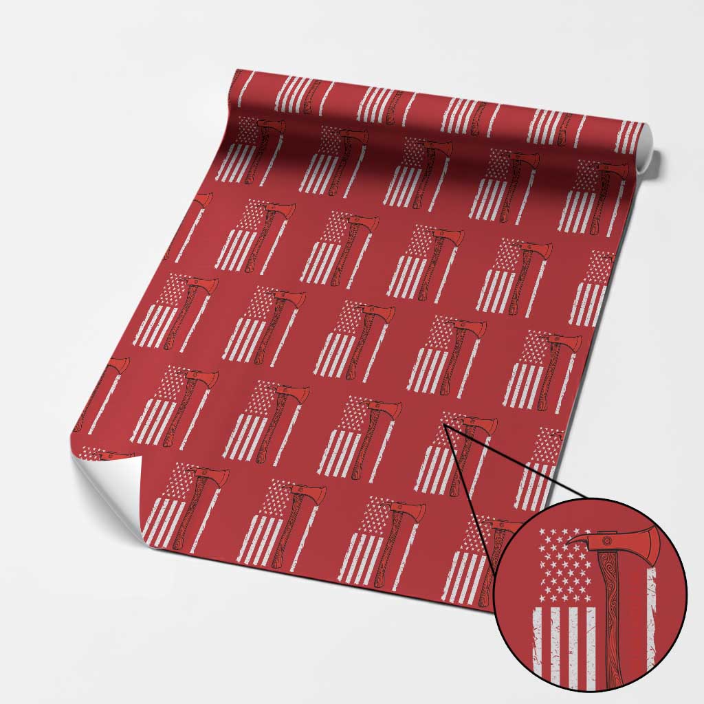The Legend Has Retired Firefighter Wrapping Paper Roll Vintage Retirement Gifts Fireman American Flag - Wonder Print Shop