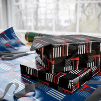 The Legend Has Retired Firefighter Wrapping Paper Roll Vintage Retirement Gifts Fireman American Flag - Wonder Print Shop