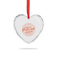 The Legend Has Retired Heart Crystal Glass Ornament Retro Funny Retirement Gift Dad Humor