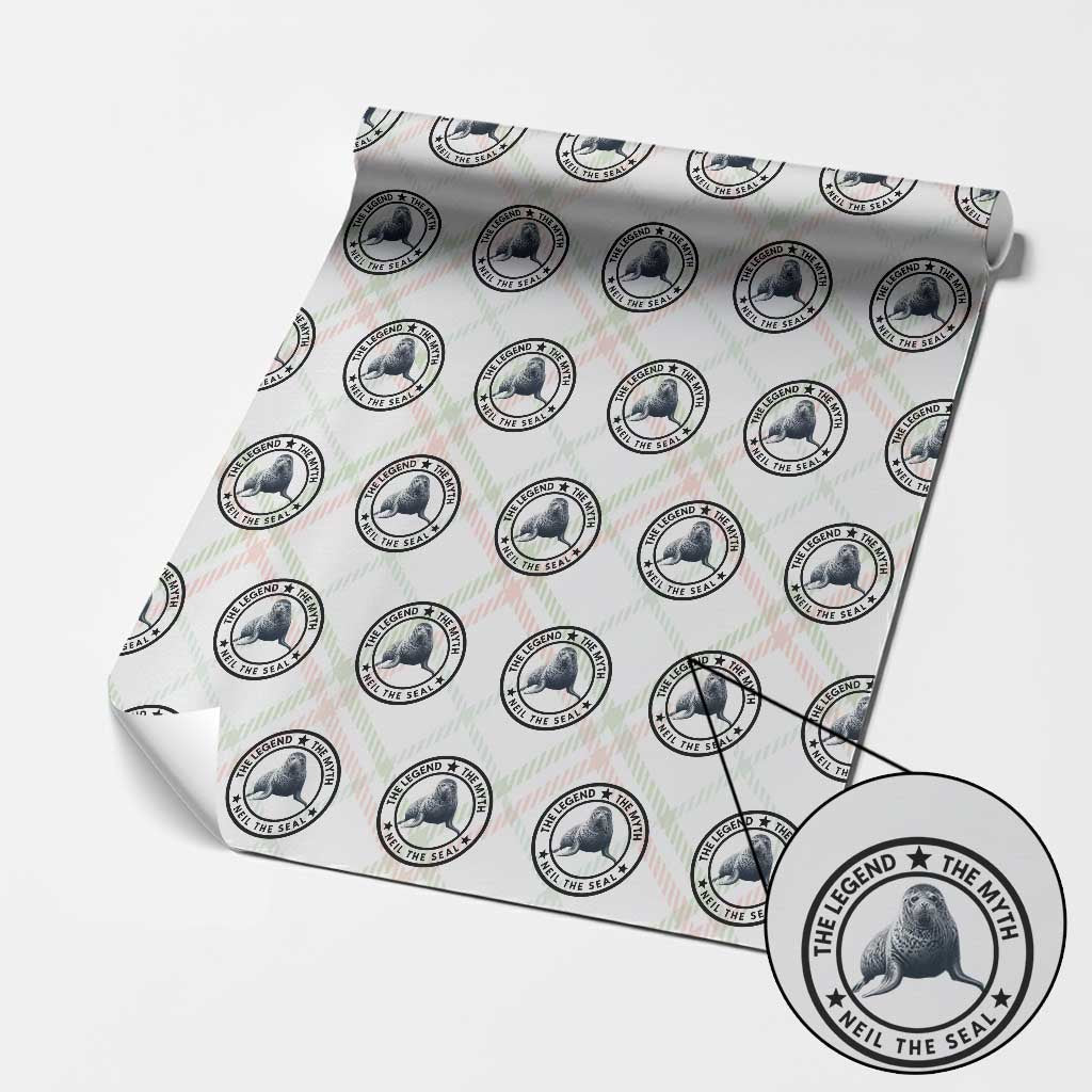 The Legend The Myth Neil The Seal Emblem Graphic Wrapping Paper Roll Funny Viral Southern Elephant Seal Meme