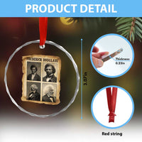 The Life Of Frederick Douglass Crystal Glass Ornament Historical Black History - Wonder Print Shop