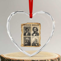 The Life Of Frederick Douglass Heart Crystal Glass Ornament Historical Black History - Wonder Print Shop