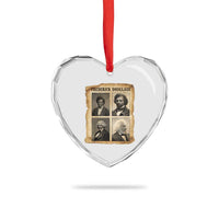 The Life Of Frederick Douglass Heart Crystal Glass Ornament Historical Black History - Wonder Print Shop