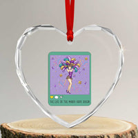 The Life Of The Mardi Gras Queen Heart Crystal Glass Ornament