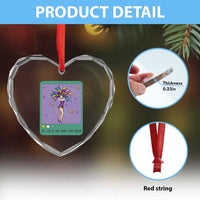 The Life Of The Mardi Gras Queen Heart Crystal Glass Ornament