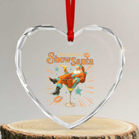 The Life Of The Show Santa Heart Crystal Glass Ornament Funny Christmas Orange Santa - Wonder Print Shop