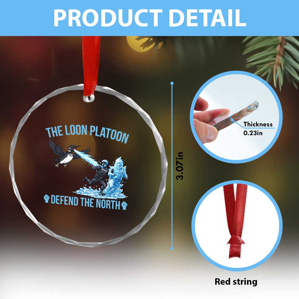 The Loon Platoon Defend The North Crystal Glass Ornament Minnesota Rebel Loon Resist