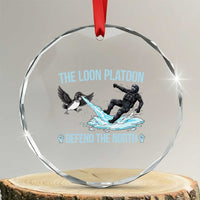 The Loon Platoon Defend The North Crystal Glass Ornament Minnesota State Bird Rebel