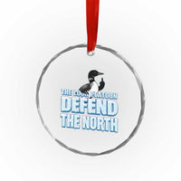 The Loon Platoon Defend The North Crystal Glass Ornament MN State Bird Loon Resistance