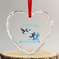 The Loon Platoon Defend The North Heart Crystal Glass Ornament Minnesota Rebel Loon Resist