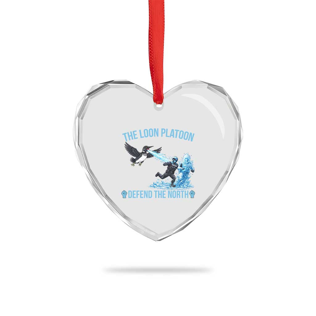 The Loon Platoon Defend The North Heart Crystal Glass Ornament Minnesota Rebel Loon Resist