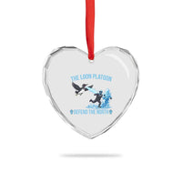 The Loon Platoon Defend The North Heart Crystal Glass Ornament Minnesota Rebel Loon Resist