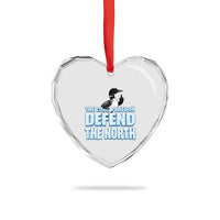 The Loon Platoon Defend The North Heart Crystal Glass Ornament MN State Bird Loon Resistance