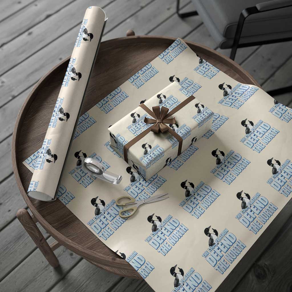 The Loon Platoon Defend The North Wrapping Paper Roll MN State Bird Loon Resistance
