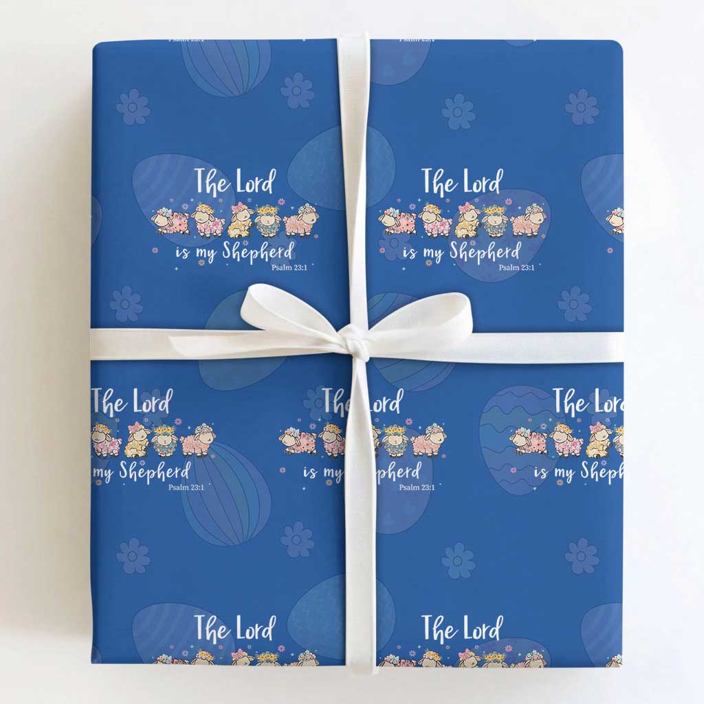 The Lord Is My Shepherd Wrapping Paper Roll Christian Easter Day Religious Sheep