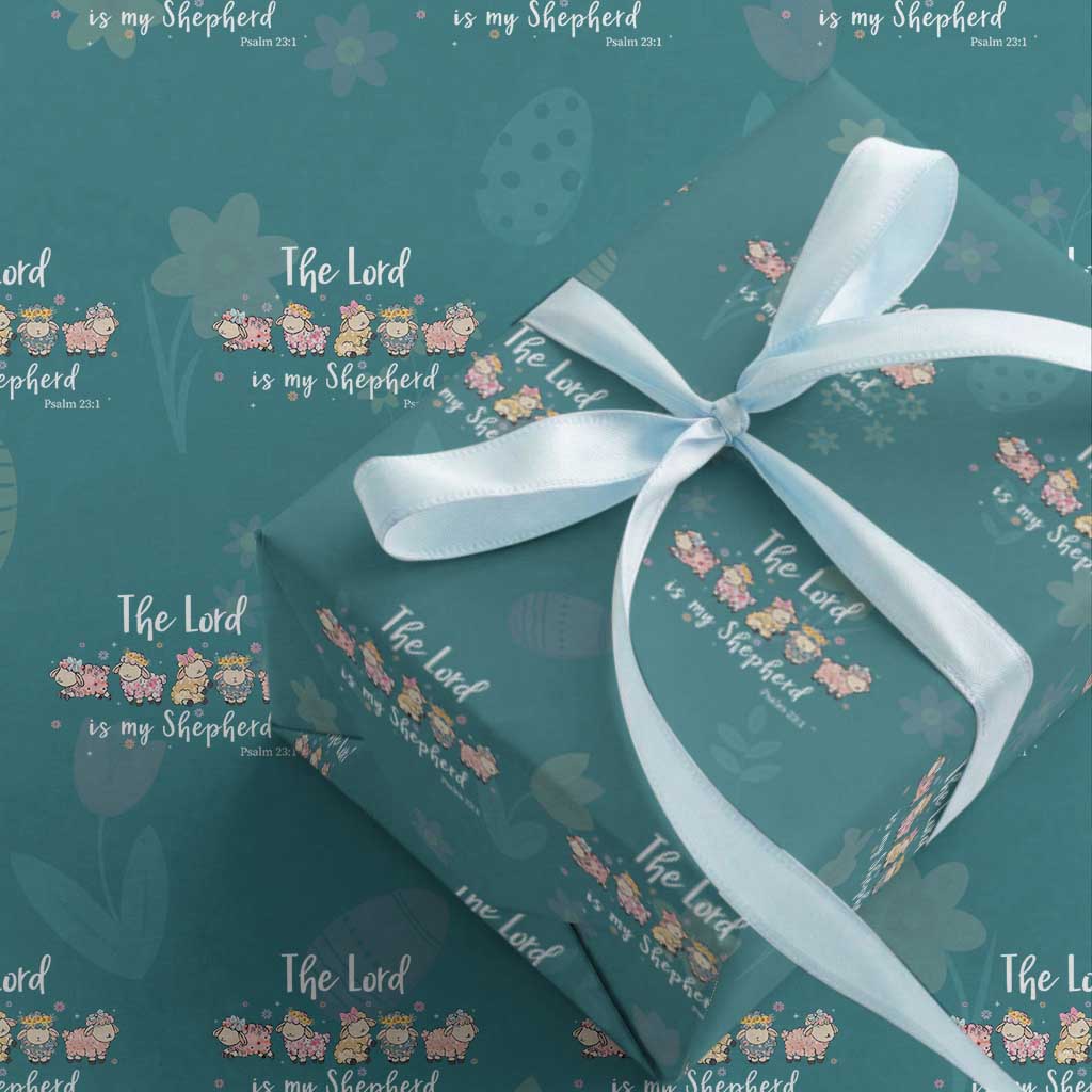 The Lord Is My Shepherd Wrapping Paper Roll Christian Easter Day Religious Sheep