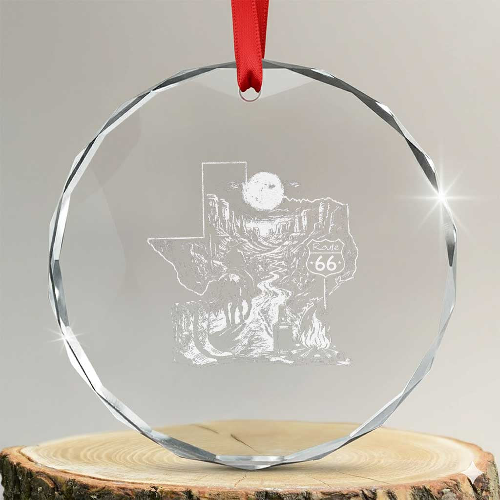 The Mother Road Texas Panhandle Crystal Glass Ornament Vintage Desert Road Trip