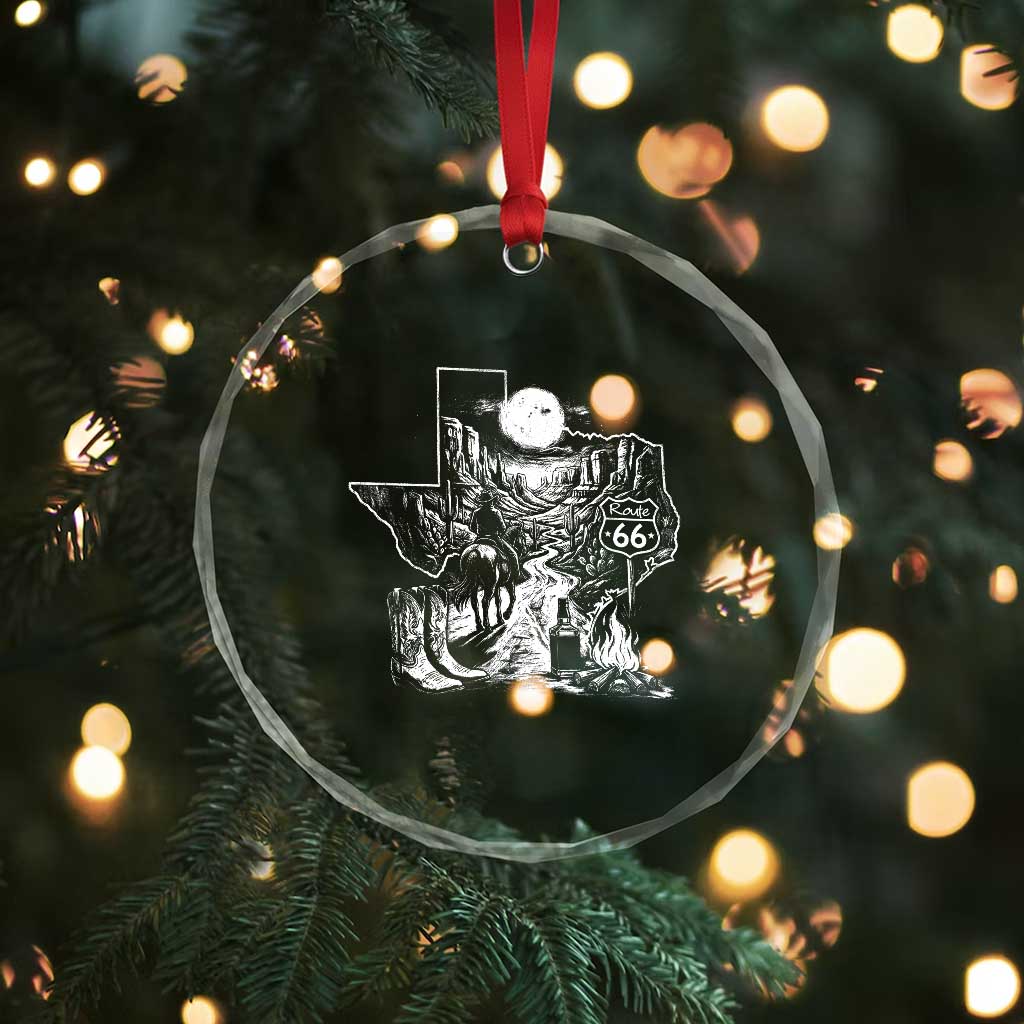 The Mother Road Texas Panhandle Crystal Glass Ornament Vintage Desert Road Trip