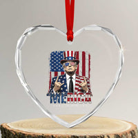 The Nations Leader US 250th Anniversary Heart Crystal Glass Ornament Funny 4th of July 1776 2026