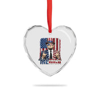 The Nations Leader US 250th Anniversary Heart Crystal Glass Ornament Funny 4th of July 1776 2026