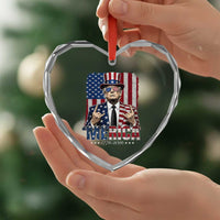 The Nations Leader US 250th Anniversary Heart Crystal Glass Ornament Funny 4th of July 1776 2026
