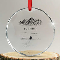 The Nihilist Penguin But Why Meme Crystal Glass Ornament Existential Moody Quiet Thinkers