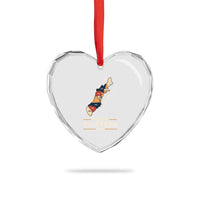 The OG Thirteen 1776 Original Colonies Map Heart Crystal Glass Ornament Funny Retro American History