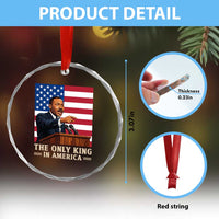 The Only King In America Crystal Glass Ornament Honoring Martin Luther King Jr