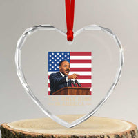 The Only King In America Heart Crystal Glass Ornament Honoring Martin Luther King Jr