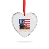 The Only King In America Heart Crystal Glass Ornament Honoring Martin Luther King Jr