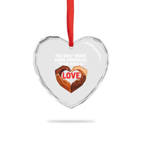 The Only Thing More Powerful Than Hate Is Love Heart Crystal Glass Ornament Heart in Hands Unity Bunny Inspirational Quote