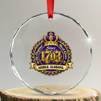The Original Mardi Gras Mobile Alabama Since 1703 Crystal Glass Ornament