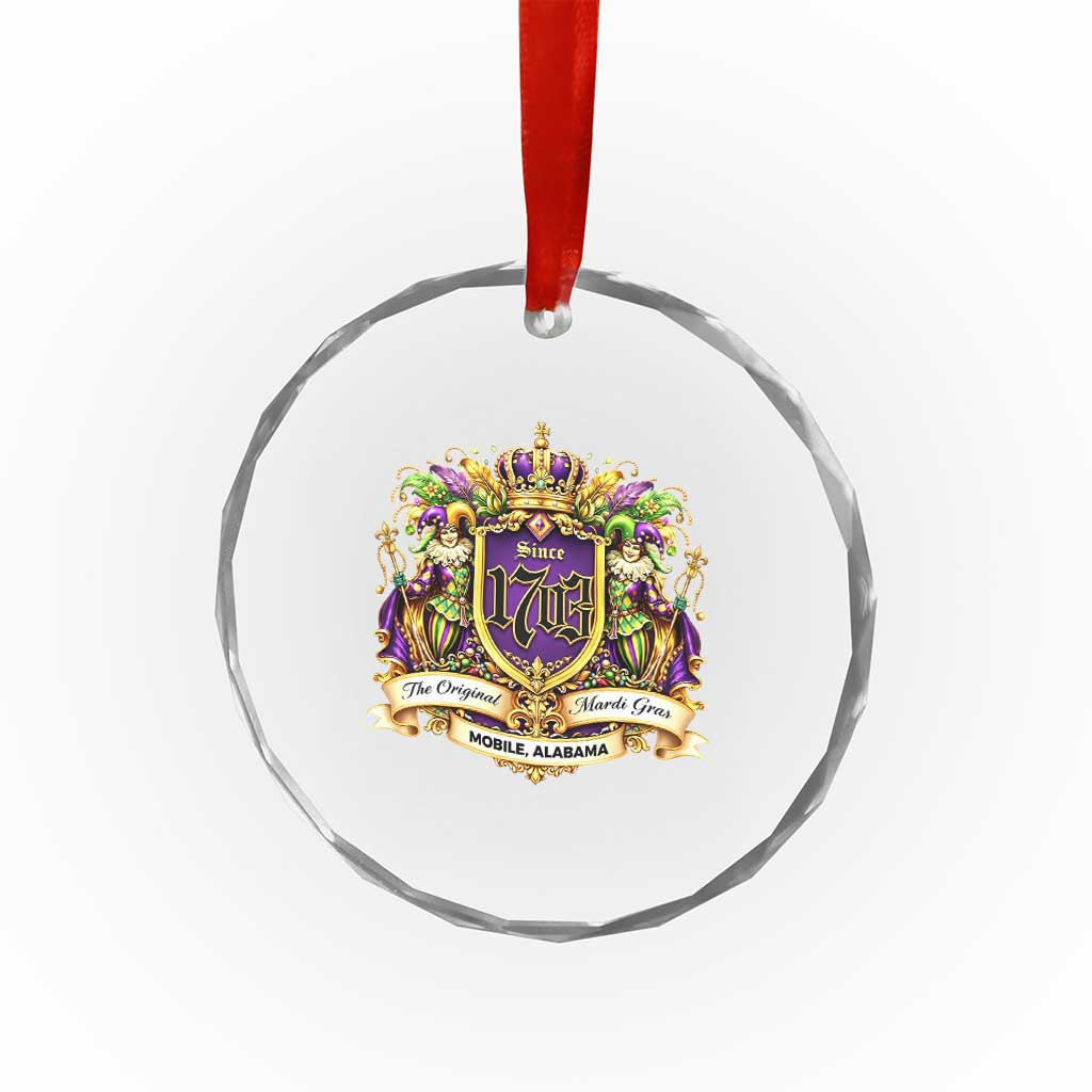 The Original Mardi Gras Mobile Alabama Since 1703 Crystal Glass Ornament Funny Carnival