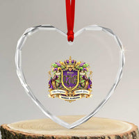 The Original Mardi Gras Mobile Alabama Since 1703 Heart Crystal Glass Ornament Funny Carnival