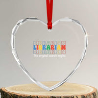 The Original Search Engine Heart Crystal Glass Ornament School Librarian Library Books