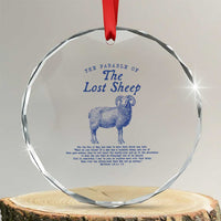 The Parable Of The Lost Sheep Crystal Glass Ornament Christian Bible Verse Matthew 18 - Wonder Print Shop
