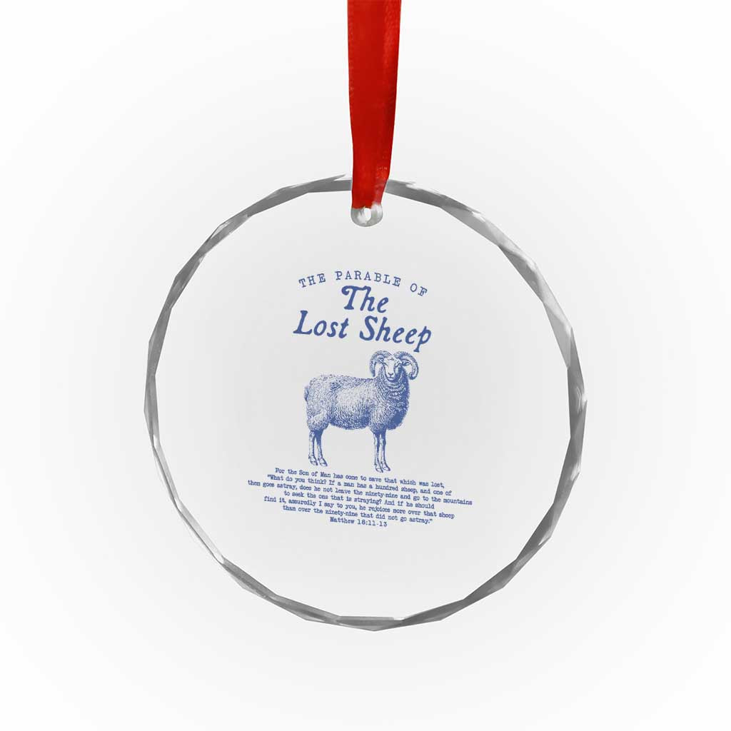 The Parable Of The Lost Sheep Crystal Glass Ornament Christian Bible Verse Matthew 18 - Wonder Print Shop