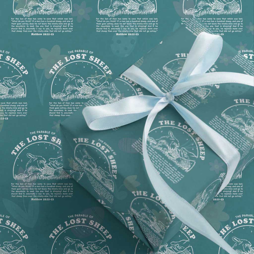 The Parable Of The Lost Sheep Wrapping Paper Roll Christian Bible Verse