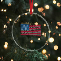 The Pledge of Allegiance Crystal Glass Ornament US Military Veteran Patriotic American Flag