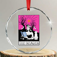 The Reader Tarot Crystal Glass Ornament Witch Reading Book Club Occult Cat Mom - Wonder Print Shop