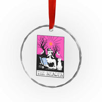 The Reader Tarot Crystal Glass Ornament Witch Reading Book Club Occult Cat Mom - Wonder Print Shop