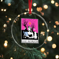 The Reader Tarot Crystal Glass Ornament Witch Reading Book Club Occult Cat Mom - Wonder Print Shop