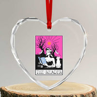 The Reader Tarot Heart Crystal Glass Ornament Witch Reading Book Club Occult Cat Mom - Wonder Print Shop
