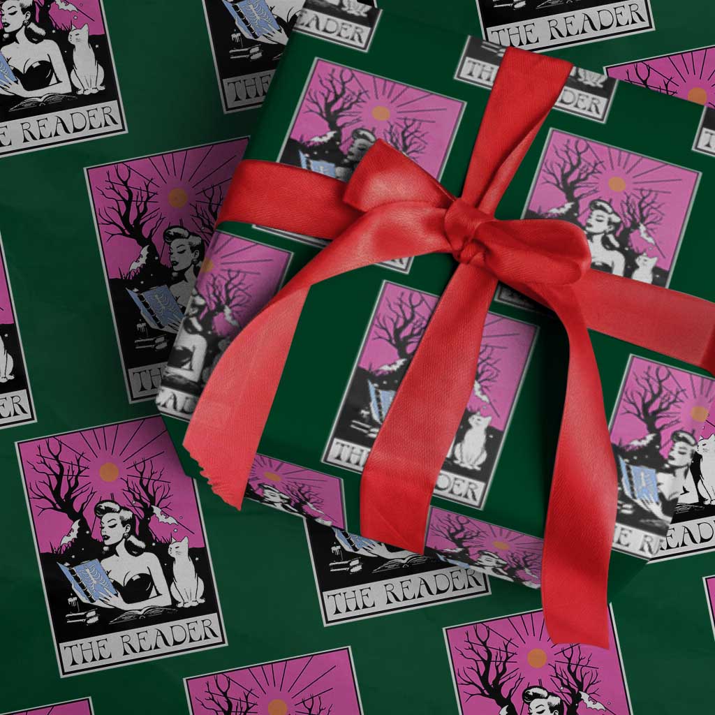 The Reader Tarot Wrapping Paper Roll Witch Reading Book Club Occult Cat Mom - Wonder Print Shop
