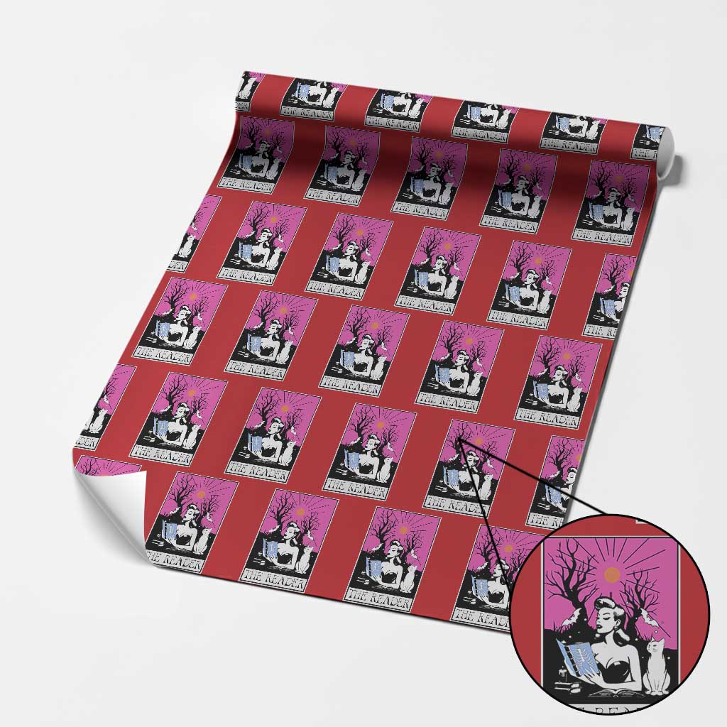 The Reader Tarot Wrapping Paper Roll Witch Reading Book Club Occult Cat Mom - Wonder Print Shop