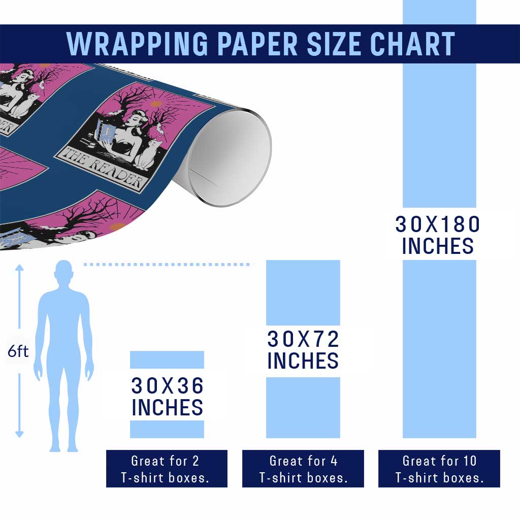The Reader Tarot Wrapping Paper Roll Witch Reading Book Club Occult Cat Mom - Wonder Print Shop