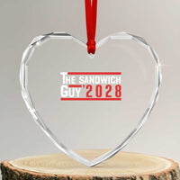 The Sandwich Guy 2028 Heart Crystal Glass Ornament Political Parody - Wonder Print Shop