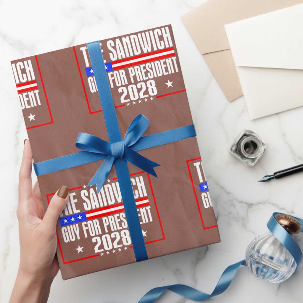 The Sandwich Guy for President 2028 Wrapping Paper Roll Funny Patriotic Campaign Parody - Wonder Print Shop
